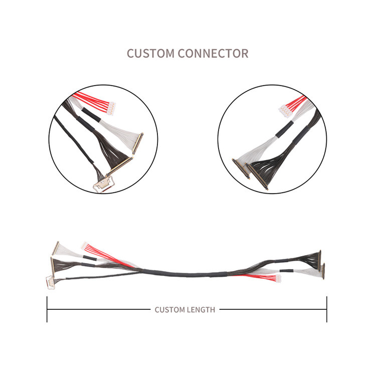 I-PEX 20531-034T-01 com um passo de 0,25 mm Cable personalizado para 20633-210T-02S com o mesmo passo de 0,25 mm