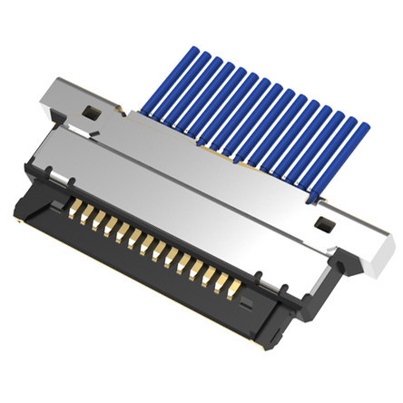 Montura de cabo micro-coaxial 20345-015T-32R com 15 pinos, com um passo de 0,4 mm e um tipo de acoplamento horizontal microcoax