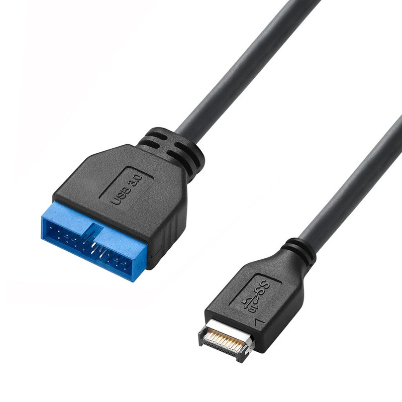 Cable de alimentação da placa-mãe do computador USB 3.1 Tipo-E macho para IDC20P macho Adaptador de cabo de cabo de extensão de 20 pines