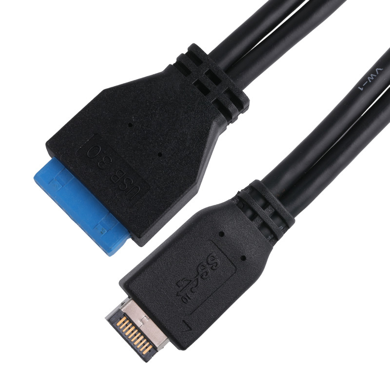 Cable de alimentação da placa-mãe do computador USB 3.1 Tipo-E macho para IDC20P macho Adaptador de cabo de cabo de extensão de 20 pines