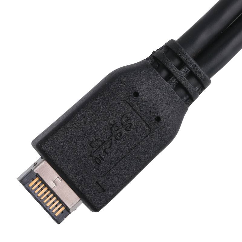 Cable de alimentação da placa-mãe do computador USB 3.1 Tipo-E macho para IDC20P macho Adaptador de cabo de cabo de extensão de 20 pines