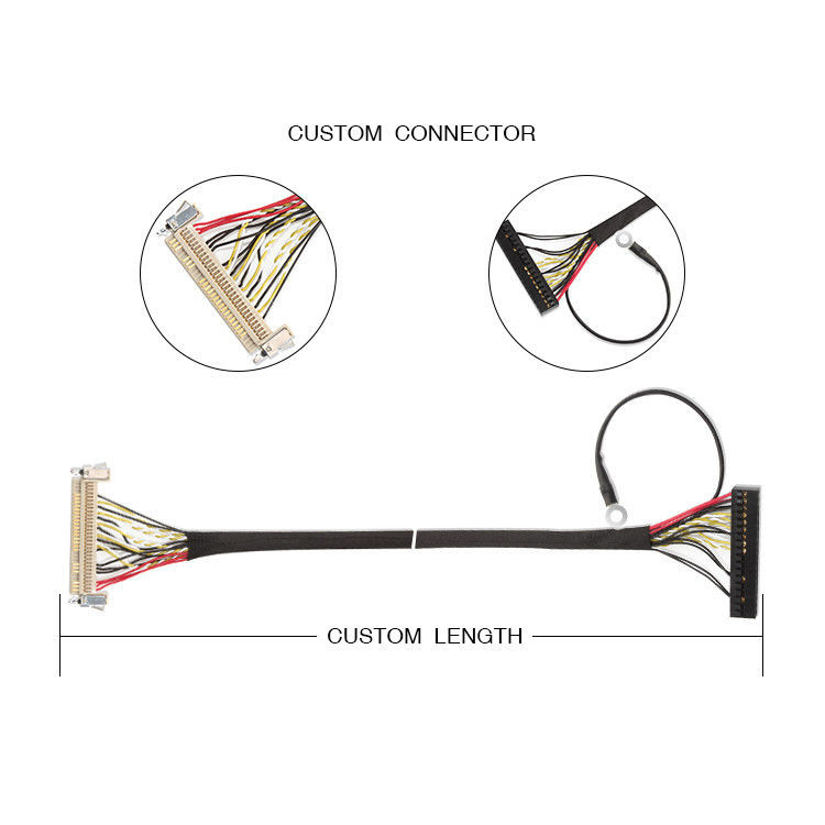 30 pin LVDS Cable Assembly, 51 pin FI X30HL-B Lvds Cable para painel LCD
