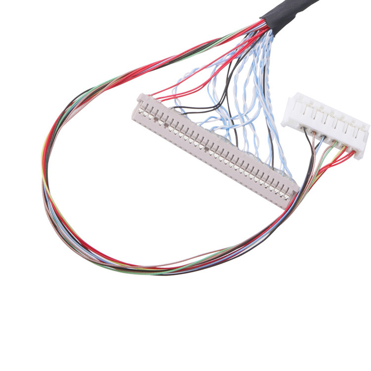 Tipo de acoplamento horizontal Conector micro-coaxial para montagem personalizada de cabo Lvds de 40 pines com cabo Lcd Lvds de 0,5 mm de altura
