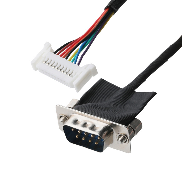 Conjunto de cabo DB-9Pin LVDS D-SUB-9P Soldador masculino para TU1.0 20Pin TU1002HN0-20 Conector de fio OEM/ODM