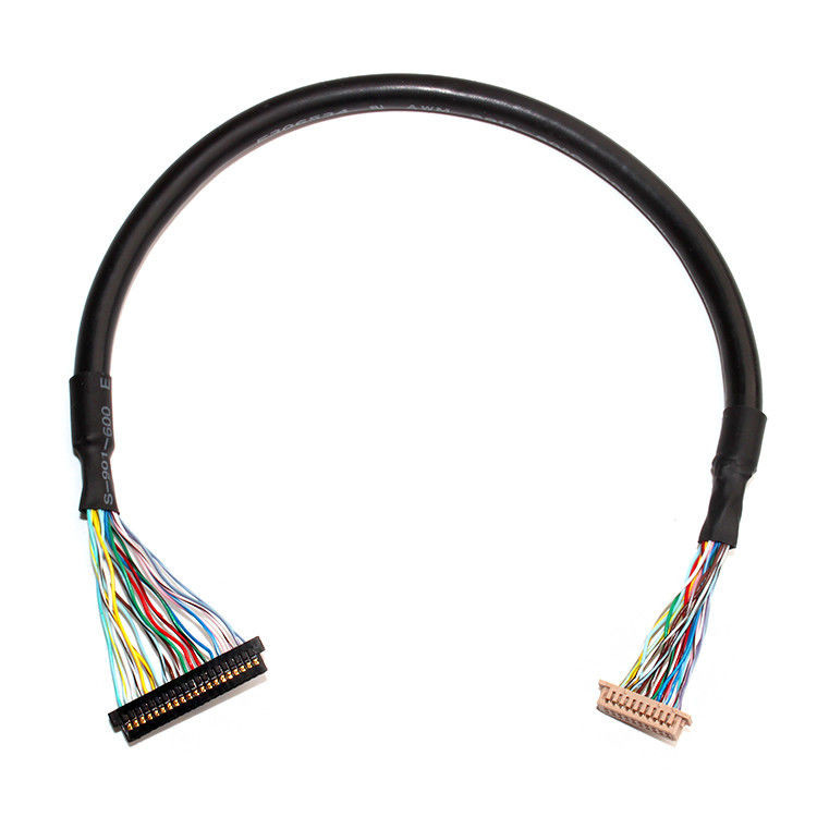 O conjunto de cabo LVDS com um passo de 1,0 mm e 32AWG, usando o conector LCD  DF13-20DS-1.25C