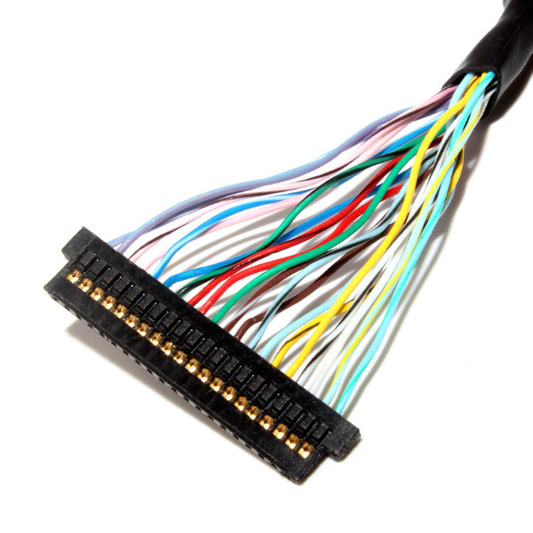 O conjunto de cabo LVDS com um passo de 1,0 mm e 32AWG, usando o conector LCD  DF13-20DS-1.25C