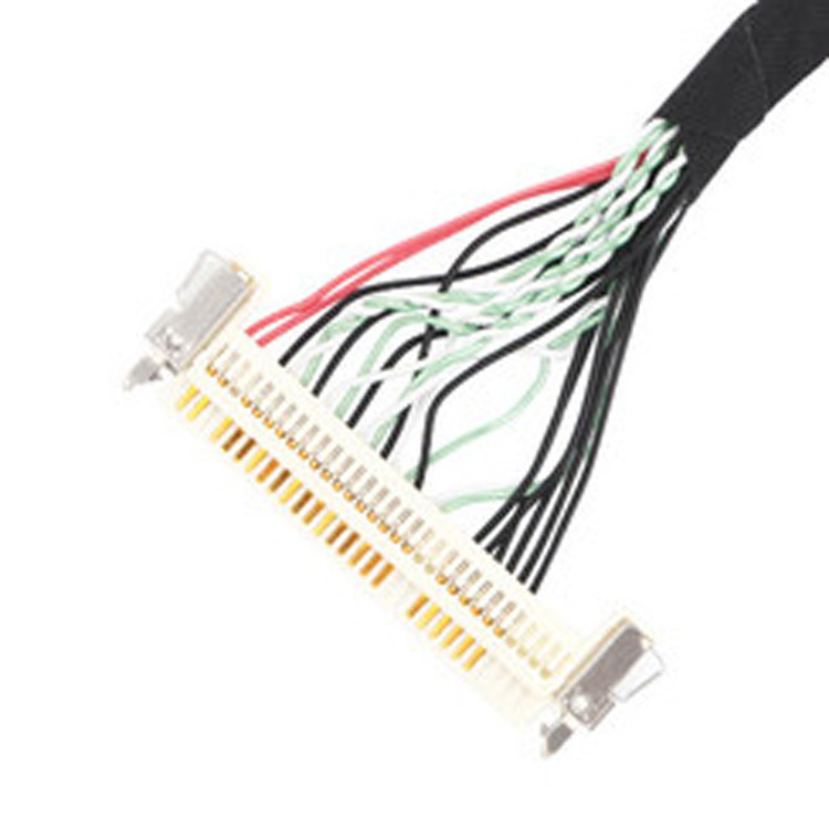 O conjunto de arneses LVDS estende-se do JAE FI-X30HL ao Molex 501189-4010-40P