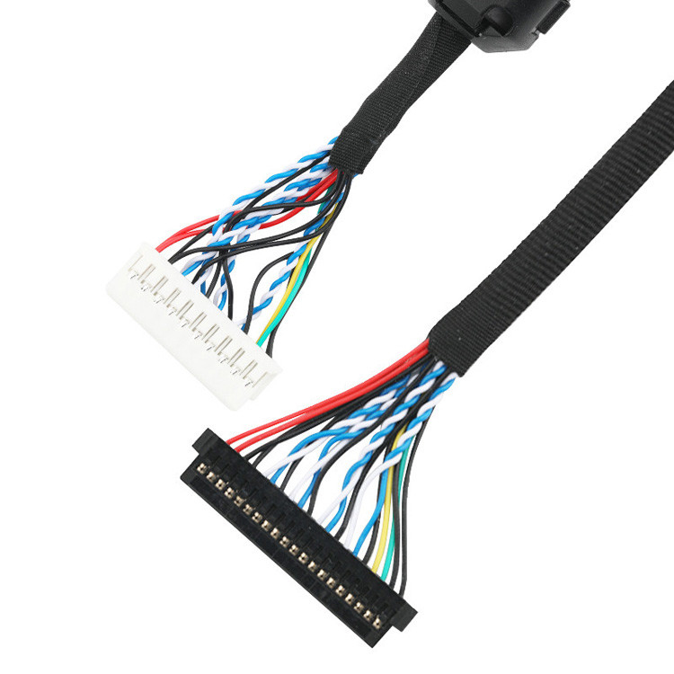 Um conjunto de cabos LVDS EDP do JST PHDR-20V para o cabo de ligação LVDS JAE FI-S20S