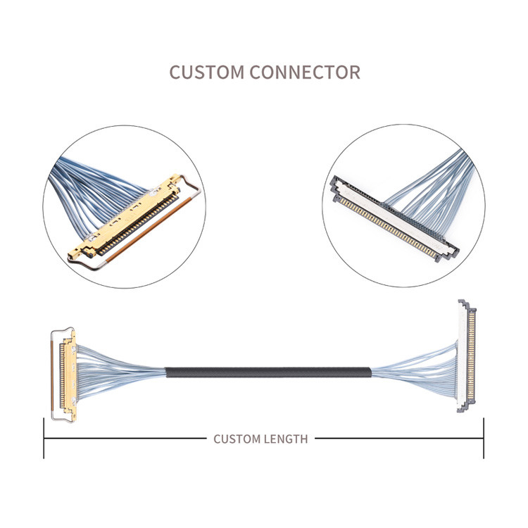 Cabos coaxiais coaxiais finos extra KEL SSL20-40SB do conector de IDC micro a SSL20-40SB