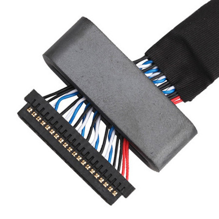 O conjunto de cabos LVDS de JAE FI-S20S para FI-X30HL, com um passo de 1,25 mm e classificado para 500VAC