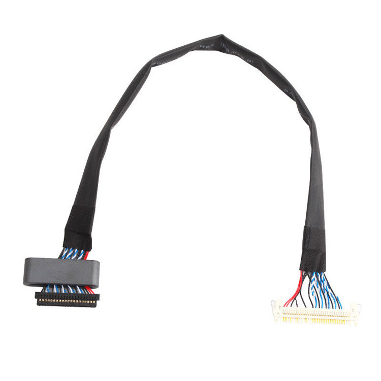 O conjunto de cabos LVDS de JAE FI-S20S para FI-X30HL, com um passo de 1,25 mm e classificado para 500VAC