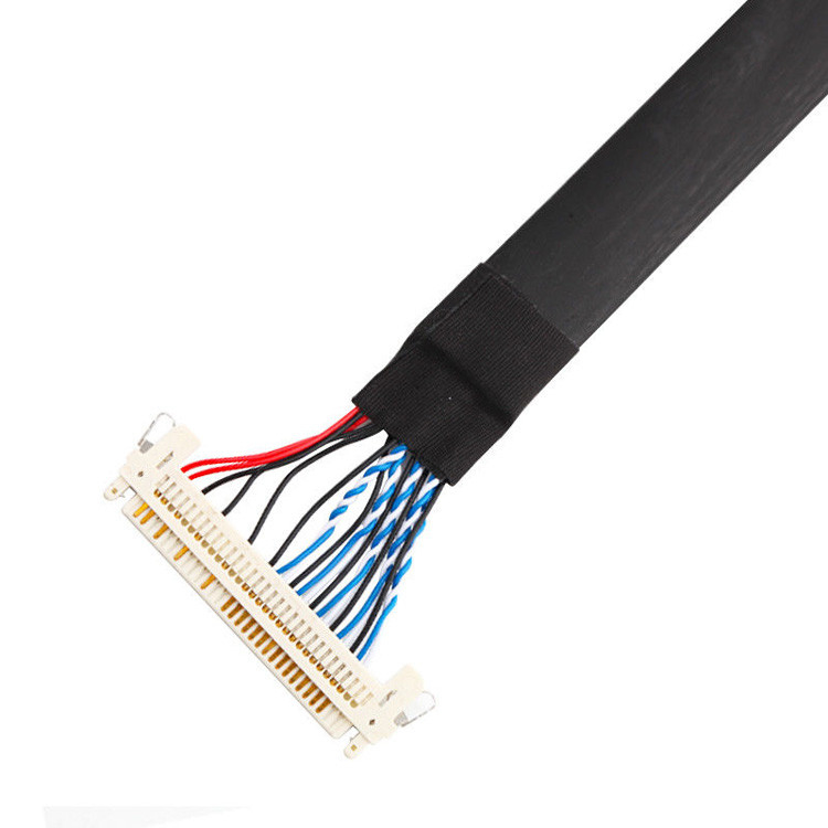 O conjunto de cabos LVDS de JAE FI-S20S para FI-X30HL, com um passo de 1,25 mm e classificado para 500VAC