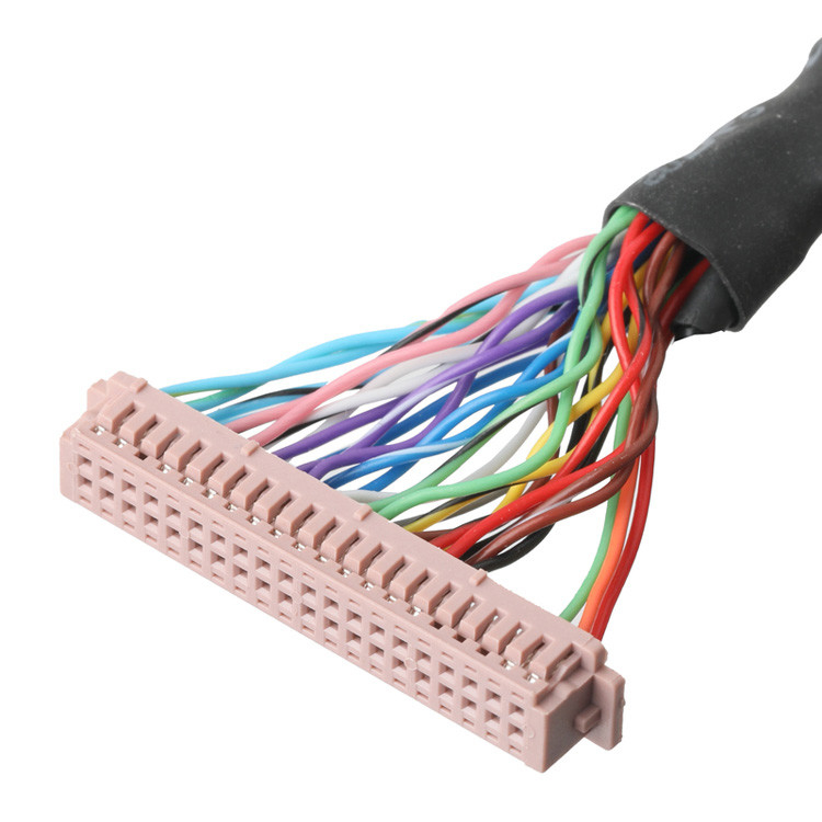 OEM / ODM LVDS montagem de cabo de  DF13-40Pin com 1,25mm Pitch para HD-SUB 26P Soldeira UL 1007 20AWG