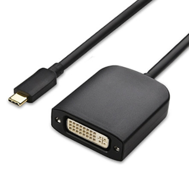 Adaptador USB Tipo C Homem para Dvi I Mulher para Projeção de Câmera LCD