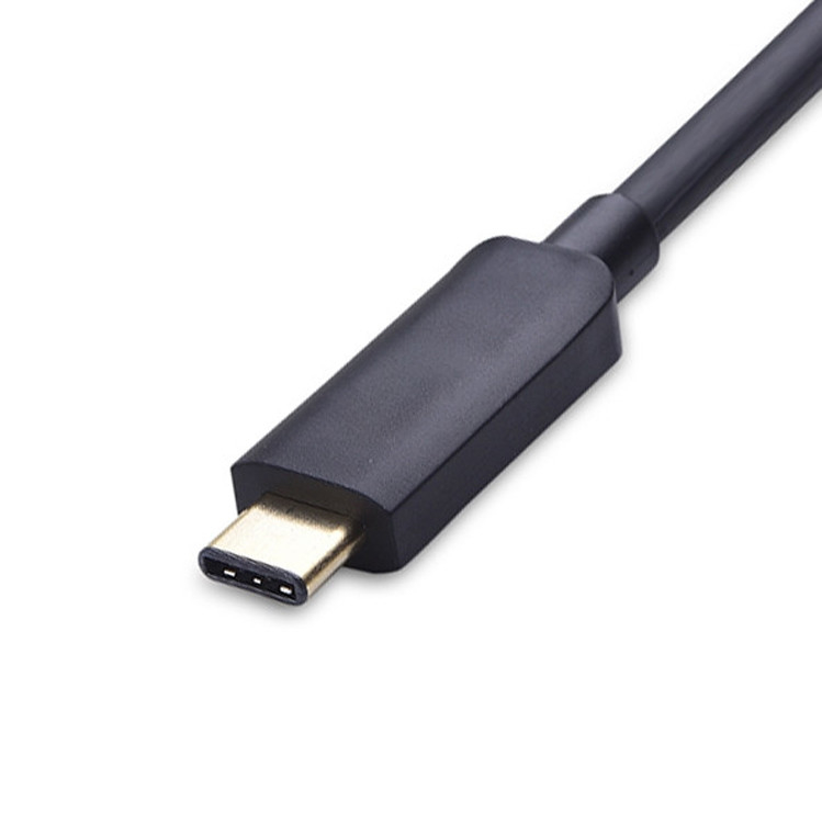 Adaptador USB Tipo C Homem para Dvi I Mulher para Projeção de Câmera LCD