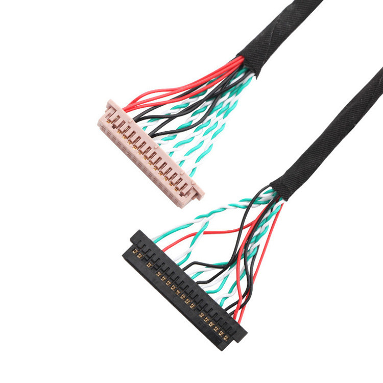 Conjunto de cabo WL1258h-20P do Pin LVDS de OEM/ODM 30 ao conector da exposição das horas DF13-2 Lvds