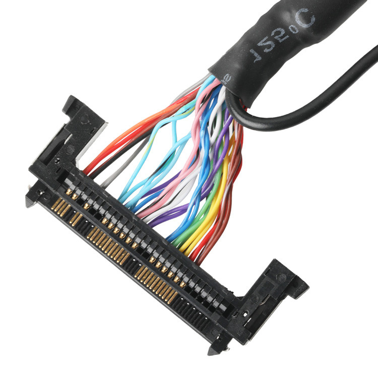 OEM/ODM Montagem de cabo LVDS de JAE FI-RE51HL 51-Pin para HD-SUB 26-Pin Solder masculino UL 1007 20AWG