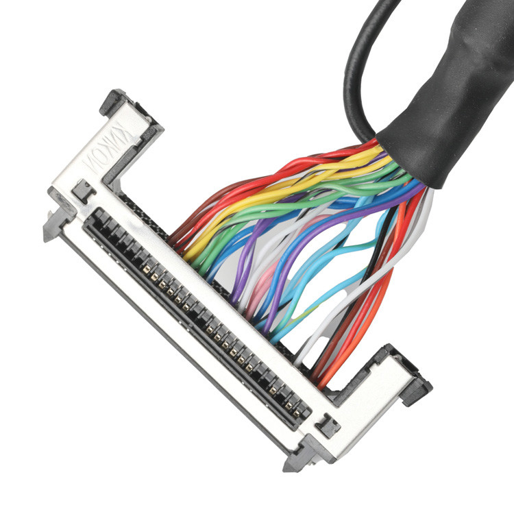 OEM/ODM Montagem de cabo LVDS de JAE FI-RE51HL 51-Pin para HD-SUB 26-Pin Solder masculino UL 1007 20AWG