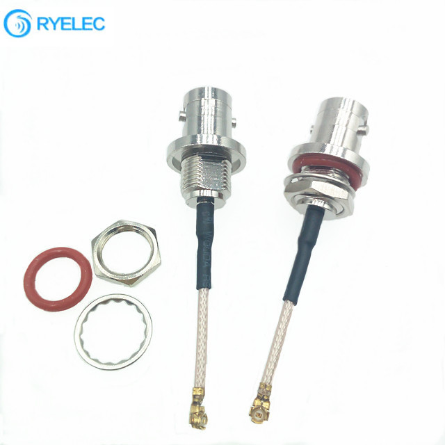 Reunião de cabo RF impermeável IP67 BNC mulher traseira blukhead para IPX UFL RG178 cabo de cavalo de cobre placado