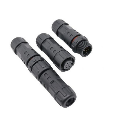 M12 Cabos de conectores circulares à prova d'água de 3 pinos, femininos, retos, moldados para ecrã LVDS