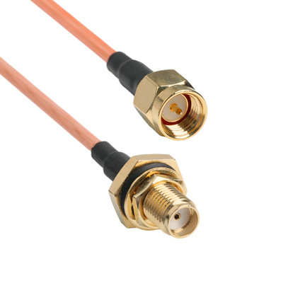 Contacto de ouro RG316 cabo coaxial SMA macho conector direto para SMA fêmea parede Jack
