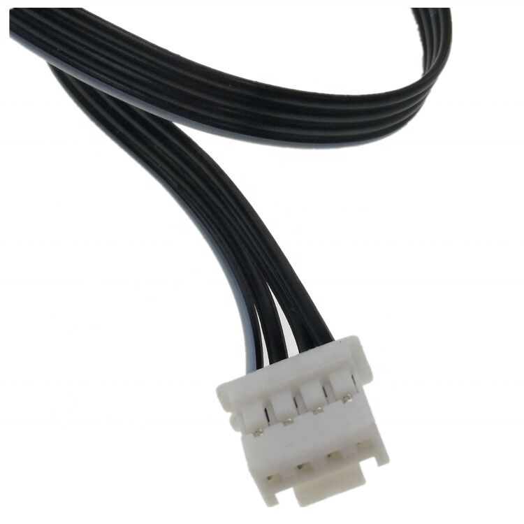 Arnés de fio personalizado com cabo de conector JST de pitch 2.0 e cabo de fita plana 4Pin 24AWG em comprimento de 300 mm