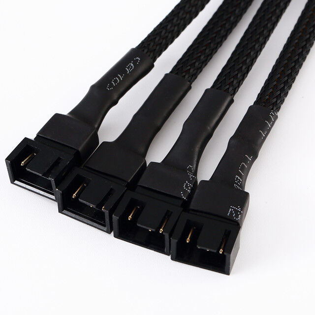 PWM Fan Splitter com 4Pin macho para o ventilador e 1 a 4 conectores femininos usando 22AWG PVC Cable