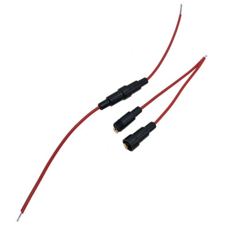 Detentor de fusível em linha de 5x20 mm com cabo 22AWG e classificação 250V para aplicações automotivas e marítimas