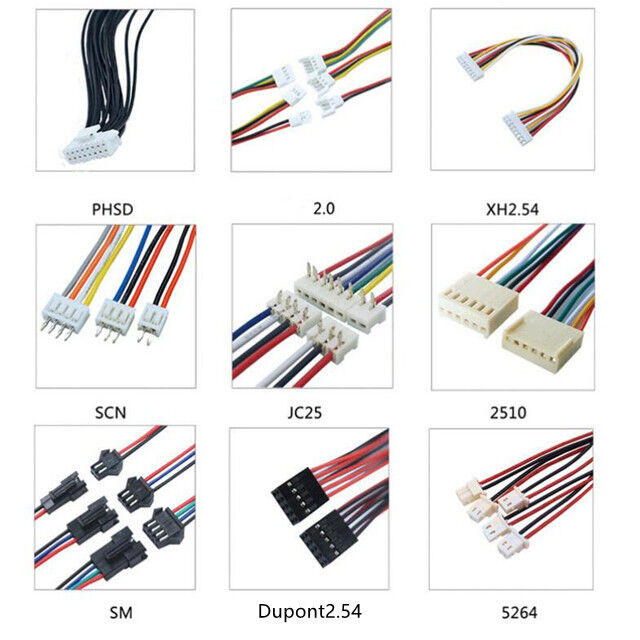 Arnês de fio personalizado com conector JST e montagem de cabo certificada ISO9001 de comprimento personalizável