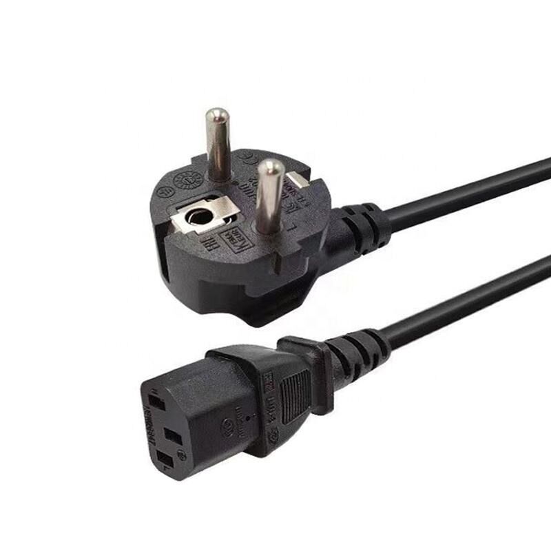 3 pin EU Plug Standard ABS+PC Fireproof Cordão de alimentação de computador Cordão de alimentação AC para eletrodomésticos