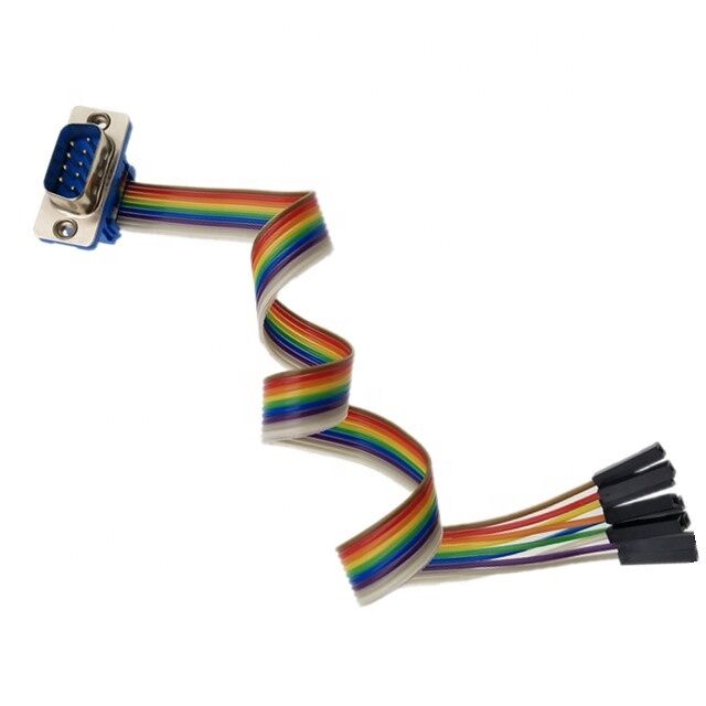 Comprimento personalizado 2,54 mm Pitch RoHS certificado Flat Ribbon Cable para DB9 Dupont conector