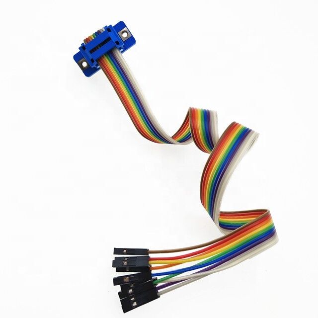 Comprimento personalizado 2,54 mm Pitch RoHS certificado Flat Ribbon Cable para DB9 Dupont conector