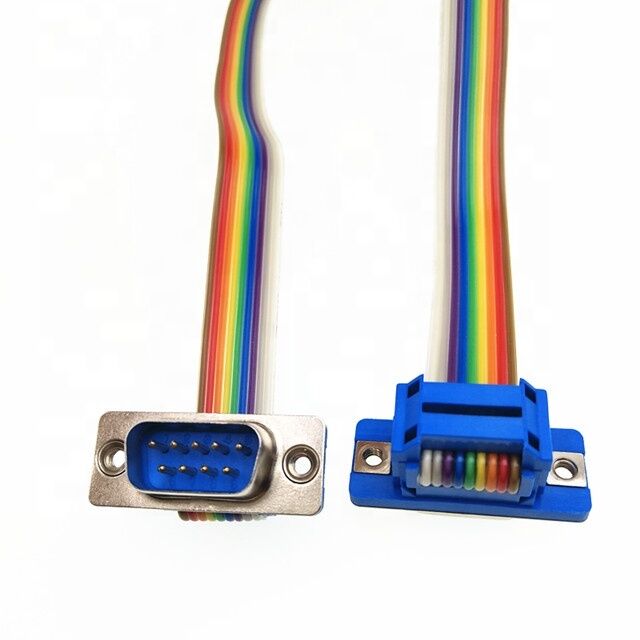 Comprimento personalizado 2,54 mm Pitch RoHS certificado Flat Ribbon Cable para DB9 Dupont conector