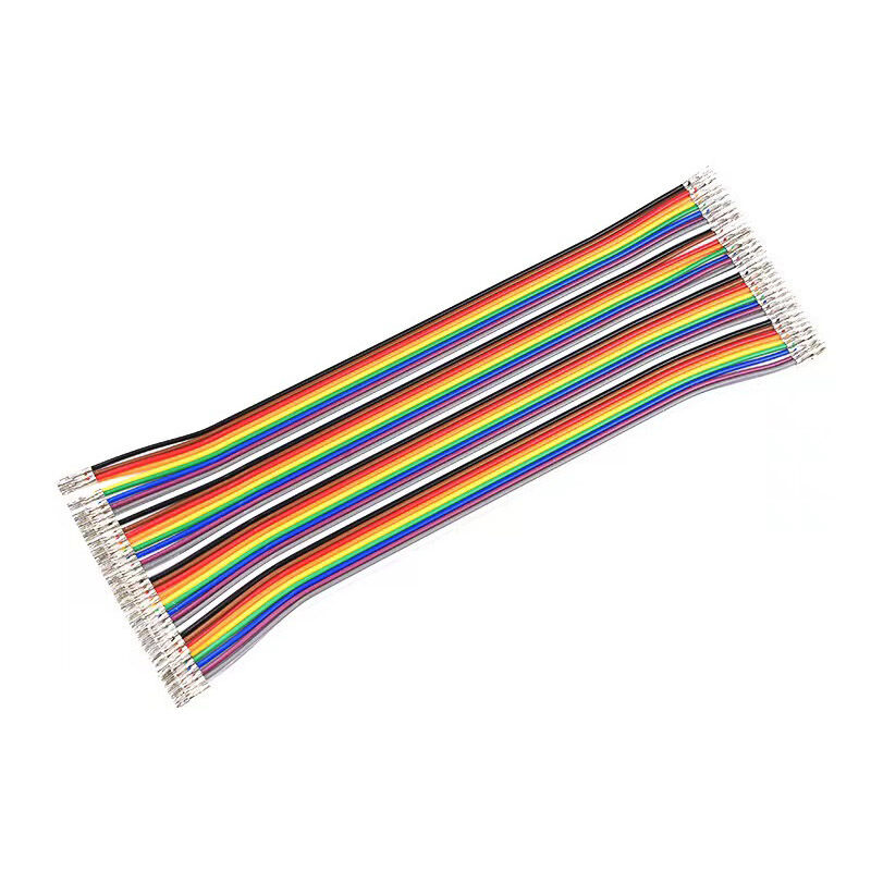 Cable de fita plana de arco-íris personalizado com isolamento de PVC e conectores IDC pitch de 1,27 mm