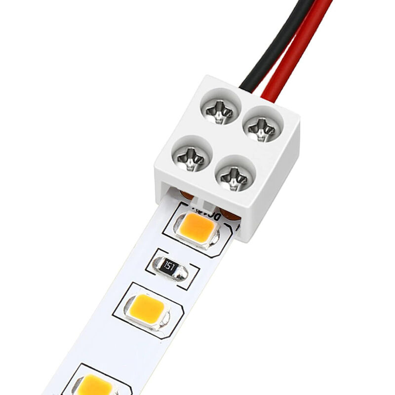 RY 8mm 25pcs conector de luz de fita LED sem solda 2 pin para baixo conector de bloco terminal conectores LED para luzes de tira