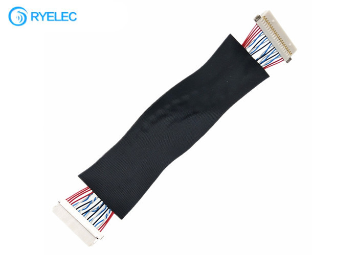 as horas de 20pin 1.0mm DF19-20S-1C ambos terminam o conjunto de cabo liso de Lvds do protetor para Jack hidráulico