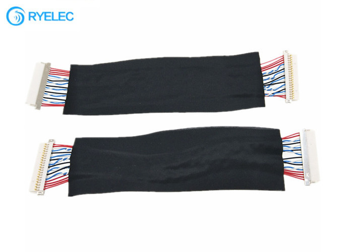 as horas de 20pin 1.0mm DF19-20S-1C ambos terminam o conjunto de cabo liso de Lvds do protetor para Jack hidráulico