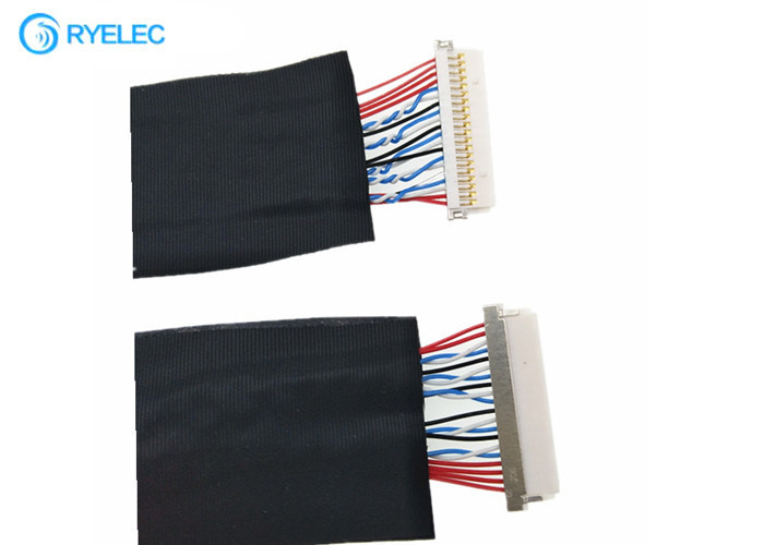 as horas de 20pin 1.0mm DF19-20S-1C ambos terminam o conjunto de cabo liso de Lvds do protetor para Jack hidráulico