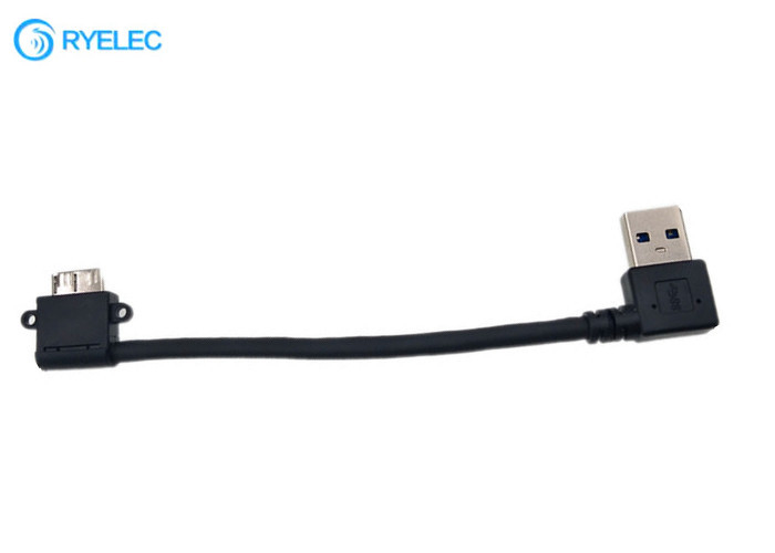 USB 3.0 USB-A Male Left Angle To USB 3.0 Micro-B Male Right Angle Cable For HD Disk
