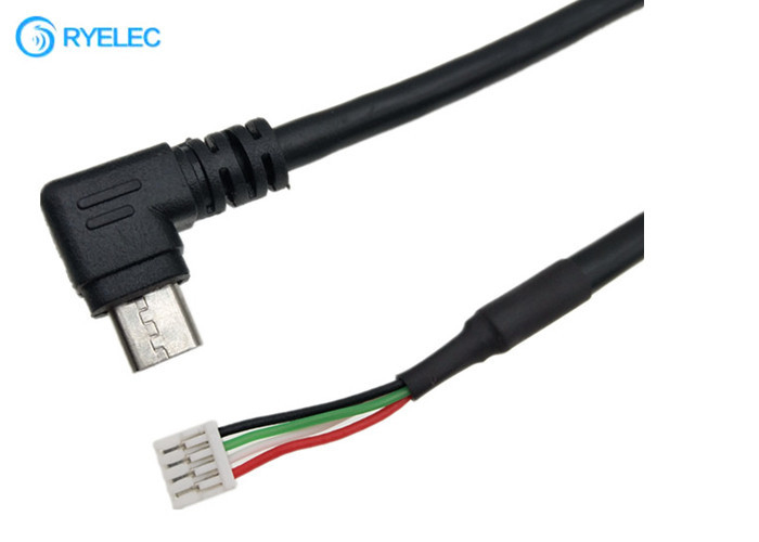 Conector macho do Usb do ângulo direito micro ao cabo de dados do passo do Pin 1.25mm de Jst Gh 4