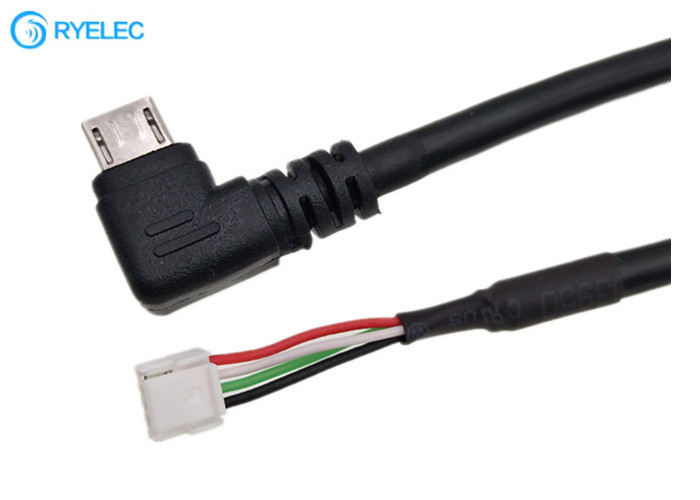 Conector macho do Usb do ângulo direito micro ao cabo de dados do passo do Pin 1.25mm de Jst Gh 4