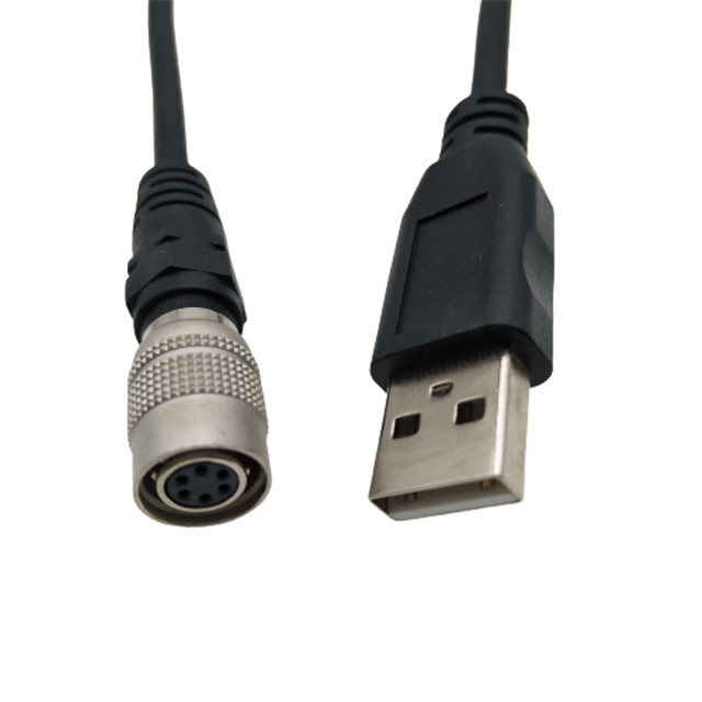 Conjunto de chicote de fios feito sob encomenda do fio de  6 Pin Push Pull Circular USB2.0 para câmeras