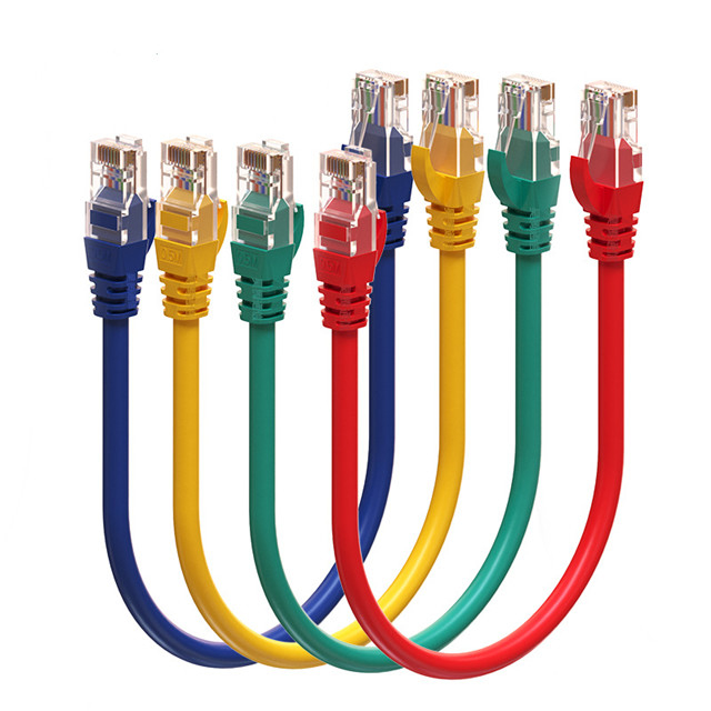 Cabo ethernet liso 3M Rj 45 do cabo de remendo da rede de Cat5E Cat6