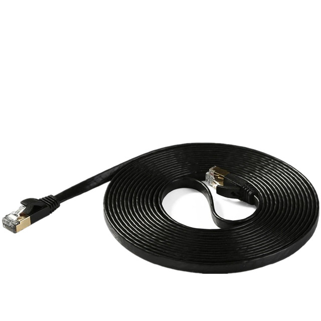 O ouro chapeou 50ft que 8P8C Rj45 protegeu o cabo ethernet do gato 7 para o interruptor do router
