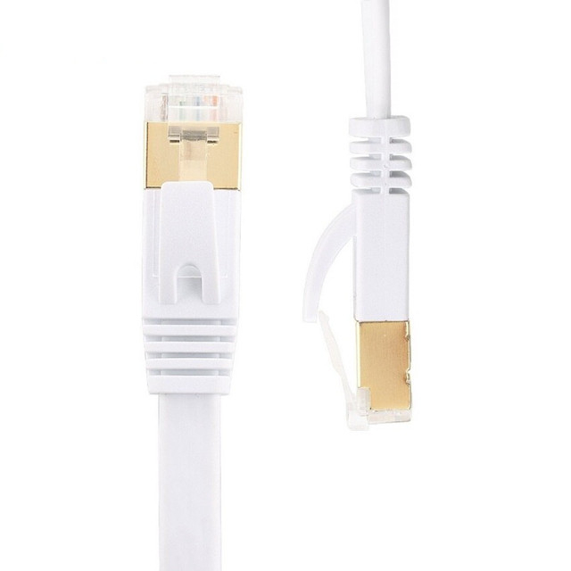 O ouro chapeou 50ft que 8P8C Rj45 protegeu o cabo ethernet do gato 7 para o interruptor do router