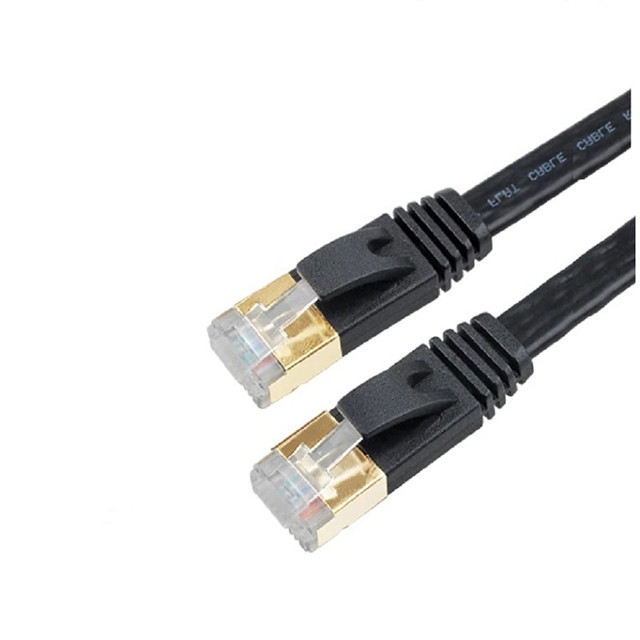 O ouro chapeou 50ft que 8P8C Rj45 protegeu o cabo ethernet do gato 7 para o interruptor do router