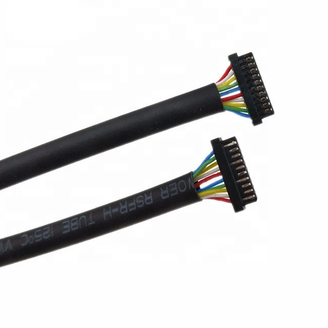 Cabo feito sob encomenda do PVC do Pin DF52-10P-0.8C  do passo 10 do chicote de fios 0.8mm Calibre de diâmetro de fios Ul1571 32