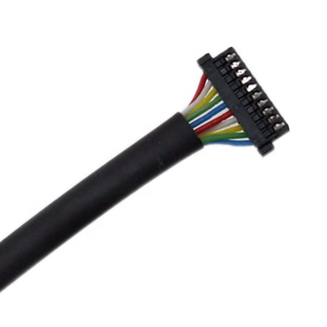 Cabo feito sob encomenda do PVC do Pin DF52-10P-0.8C  do passo 10 do chicote de fios 0.8mm Calibre de diâmetro de fios Ul1571 32