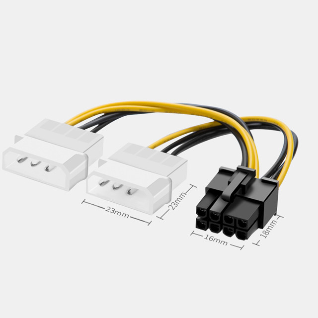4 placa gráfica video dupla de Pin Molex To 8 Pin Pcie Power Cable For