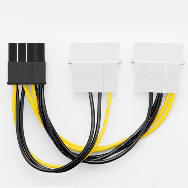 4 placa gráfica video dupla de Pin Molex To 8 Pin Pcie Power Cable For